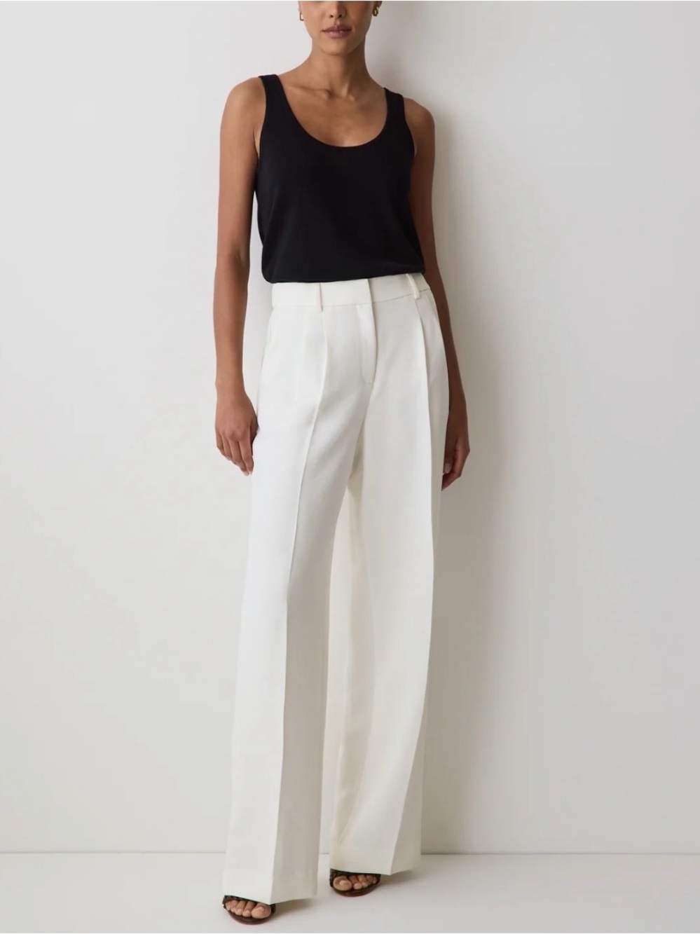 RW&CO. Cream Wide-Leg Trousers